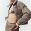 Cashmere Northstar-strikkegenserjakke – Alpine Cocoa Heather