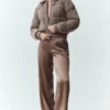 Cashmere Northstar-strikkegenserjakke – Alpine Cocoa Heather
