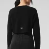 Cashmere Plush Waffle Cardigan – svart