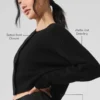 Cashmere Plush Waffle Cardigan – svart