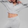 Cashmere Plush Waffle Full Zip Hettegenser – Athletic Heather Grey