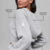 Cashmere Plush Waffle Full Zip Hettegenser – Athletic Heather Grey
