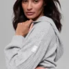 Cashmere Plush Waffle Full Zip Hettegenser – Athletic Heather Grey