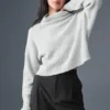 Cashmere Plush Waffle Turtleneck Gensere – Athletic Heather Grey