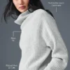 Cashmere Plush Waffle Turtleneck Gensere – Athletic Heather Grey