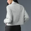 Cashmere Plush Waffle Turtleneck Gensere – Athletic Heather Grey