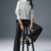 Cashmere Plush Waffle Turtleneck Gensere – Athletic Heather Grey