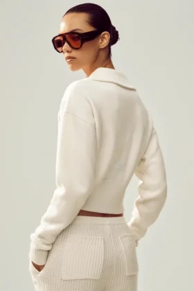 Cashmere Radiate-jakke – Ivory