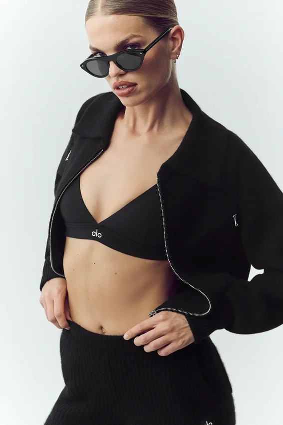 Cashmere Radiate-jakke – svart
