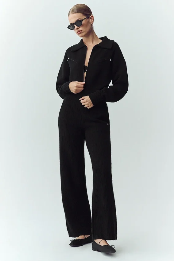 Cashmere Radiate-jakke – svart