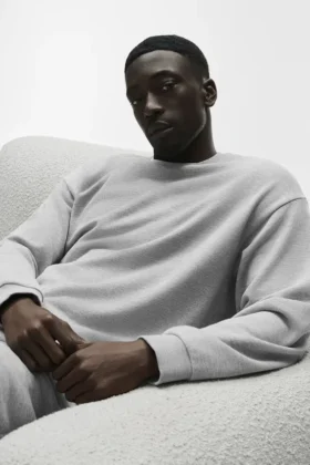 Chill genser med rund hals – Athletic Heather Grey