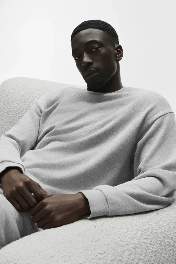 Chill genser med rund hals – Athletic Heather Grey