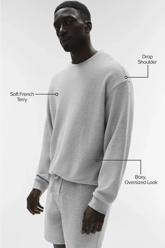 Chill genser med rund hals – Athletic Heather Grey