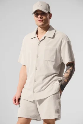 Coastal Terry Button up – Bone