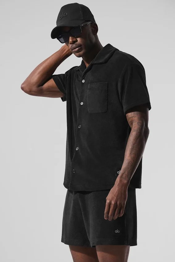 Coastal Terry Button up – Svart