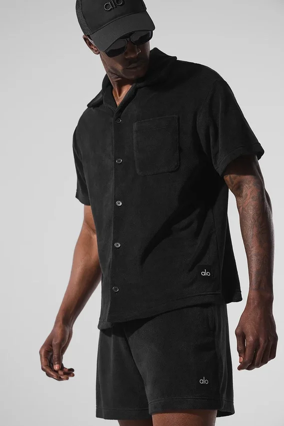 Coastal Terry Button up – Svart