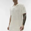 Coastline Knit kortærmet polo – elfenben