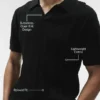 Coastline strikket poloshirt med korte ermer – svart