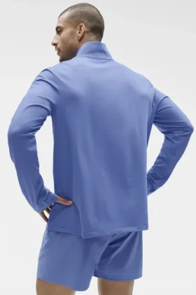 Conquer 1/4 glidelås Reform langermet – Provence Blue