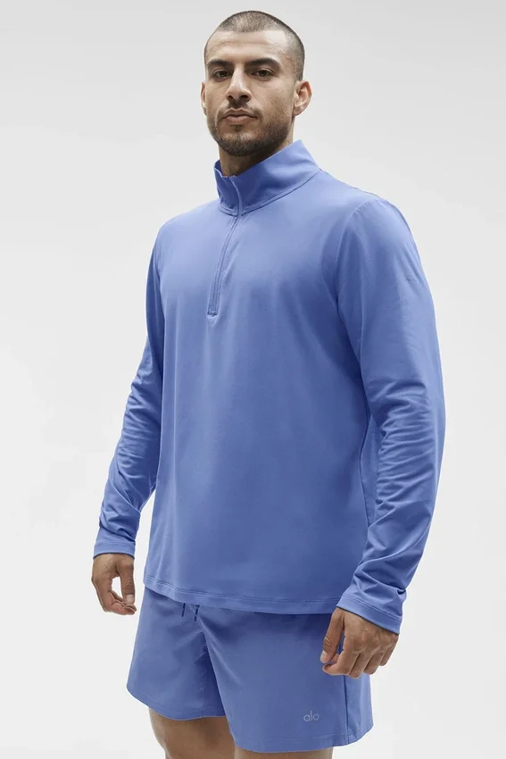 Conquer 1/4 glidelås Reform langermet – Provence Blue
