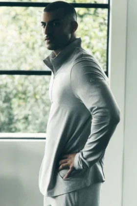 Conquer 1/4 Zip Reform langermet - Athletic Heather Grey