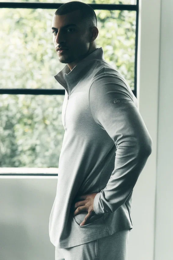 Conquer 1/4 Zip Reform langermet - Athletic Heather Grey