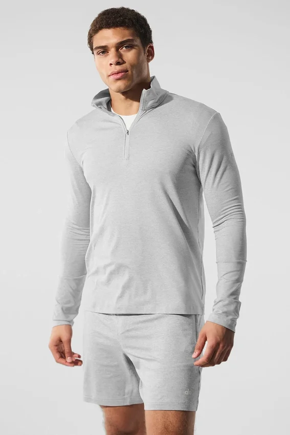 Conquer 1/4 Zip Reform langermet - Athletic Heather Grey