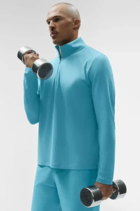 Conquer 1/4 Zip Reform langermet – Blue Breeze