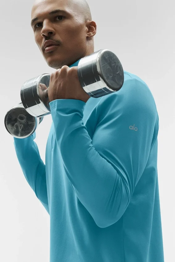 Conquer 1/4 Zip Reform langermet – Blue Breeze