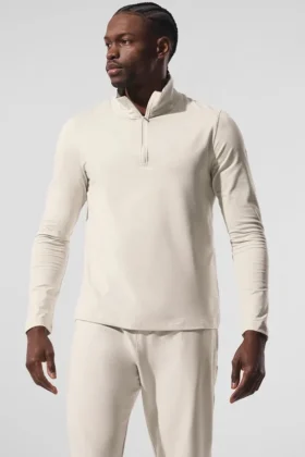 Conquer 1/4 Zip Reform langermet – Bone