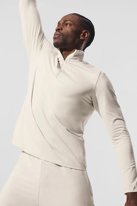 Conquer 1/4 Zip Reform langermet – Bone