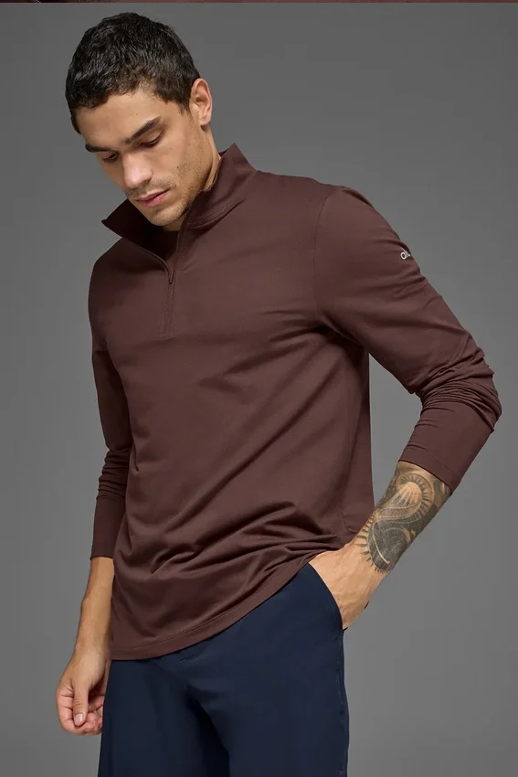Conquer 1/4 Zip Reform langermet – Brownstone