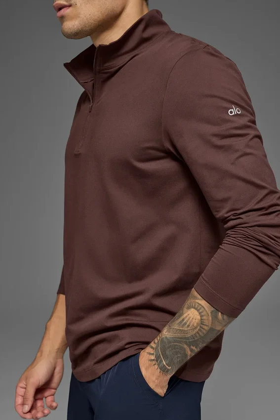 Conquer 1/4 Zip Reform langermet – Brownstone