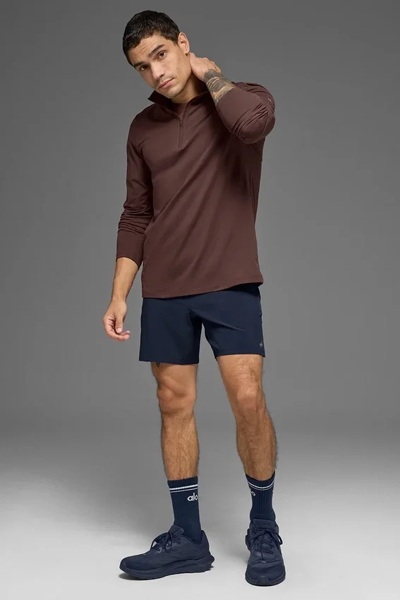 Conquer 1/4 Zip Reform langermet – Brownstone