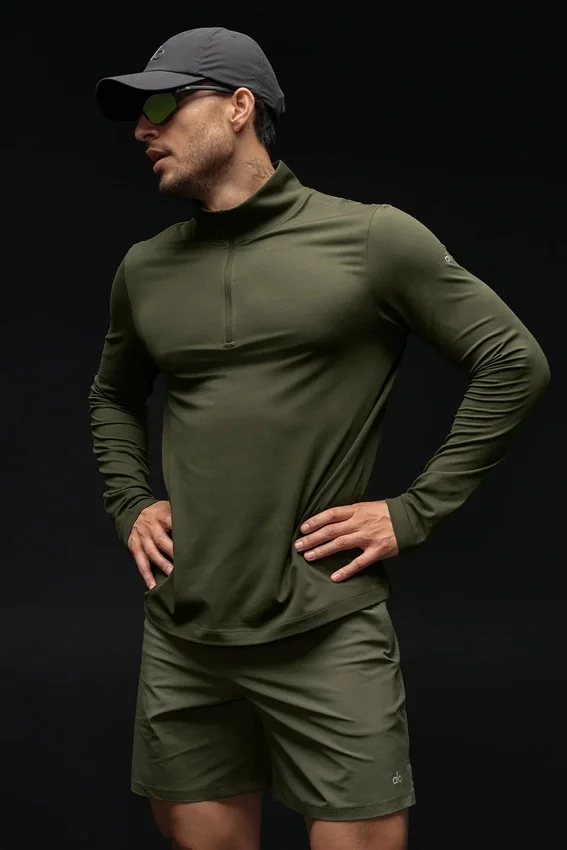 Conquer 1/4 Zip Reform langermet – Green Olive