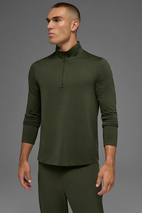 Conquer 1/4 Zip Reform langermet – Green Olive