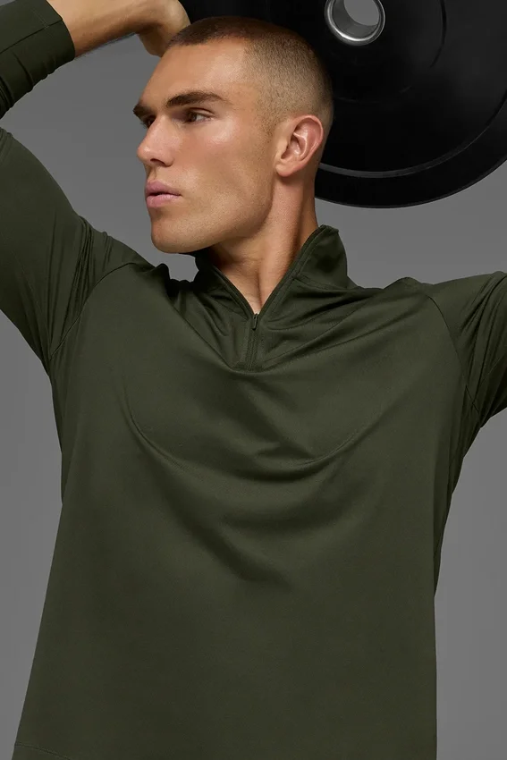 Conquer 1/4 Zip Reform langermet – Green Olive