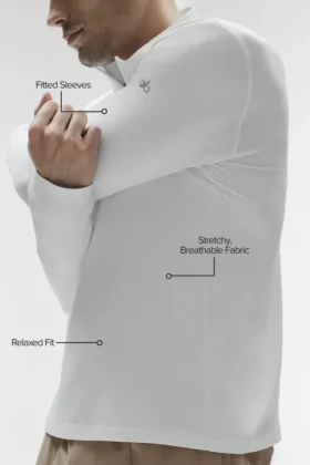 Conquer 1/4 Zip Reform langermet – hvit