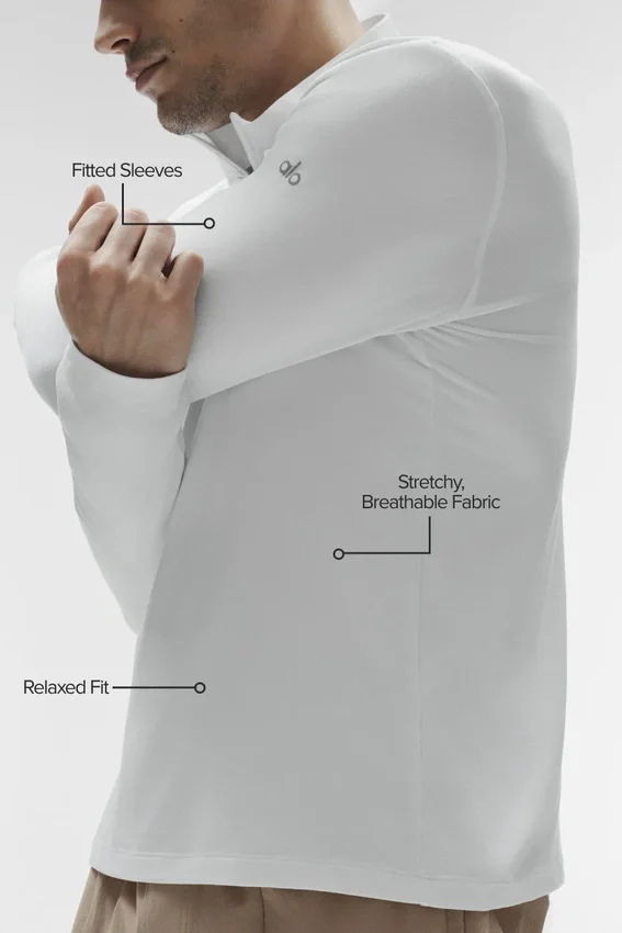 Conquer 1/4 Zip Reform langermet – hvit