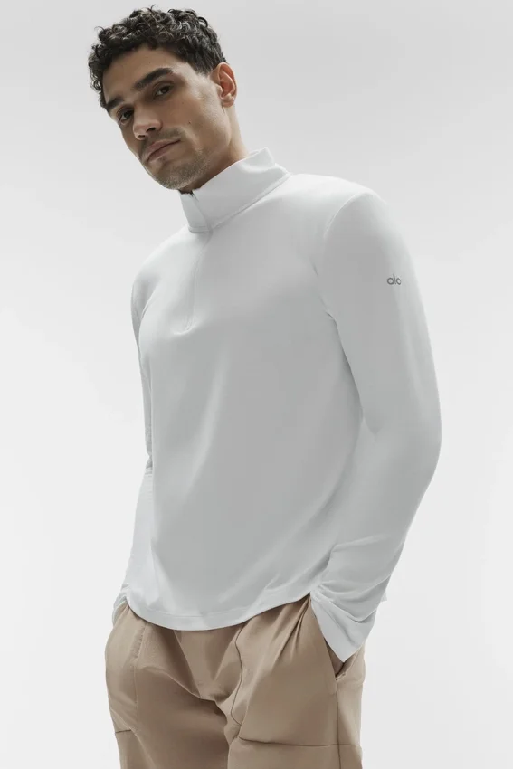Conquer 1/4 Zip Reform langermet – hvit
