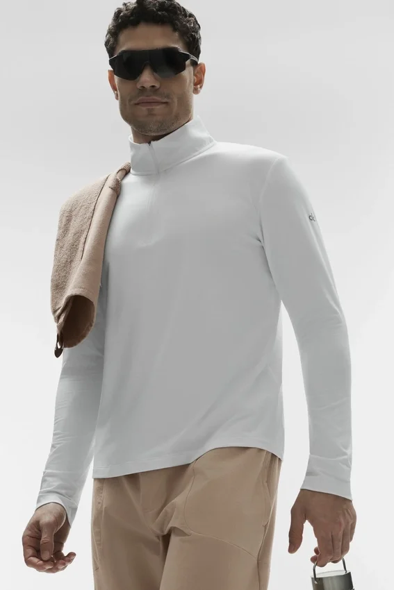 Conquer 1/4 Zip Reform langermet – hvit