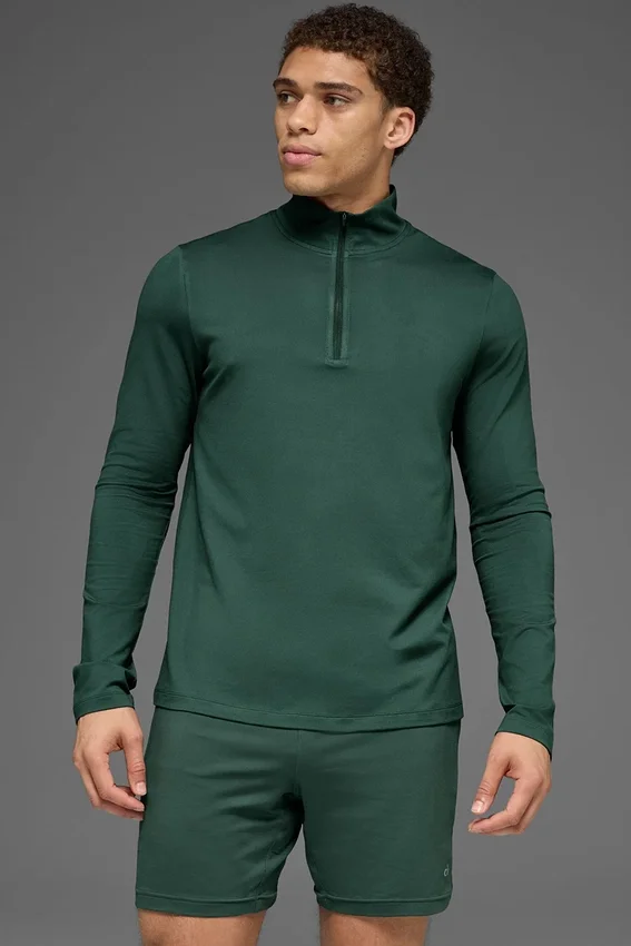 Conquer 1/4 Zip Reform langermet – kløvergrønn