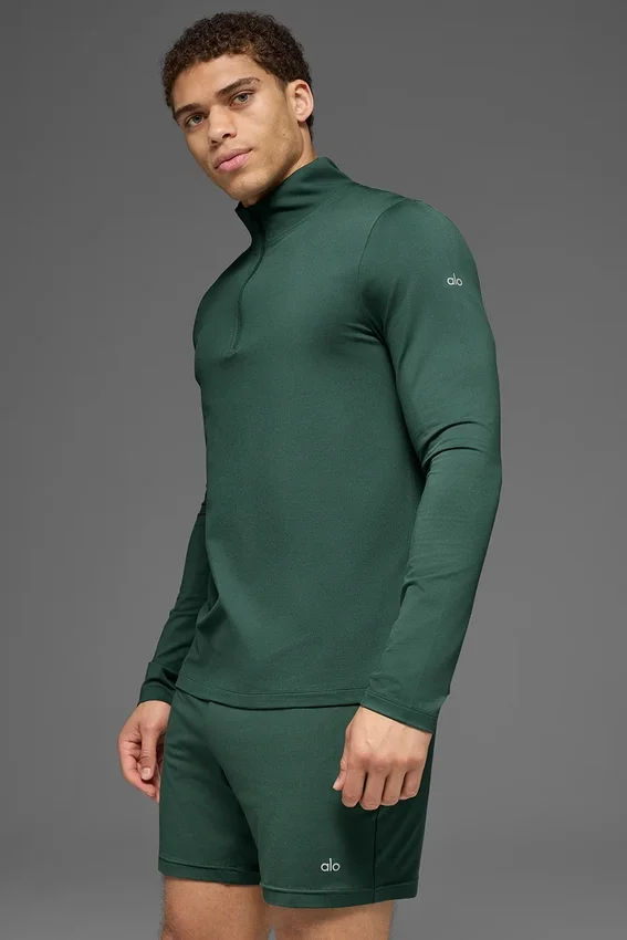 Conquer 1/4 Zip Reform langermet – kløvergrønn