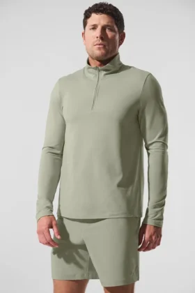 Conquer 1/4 Zip Reform langermet – Limestone