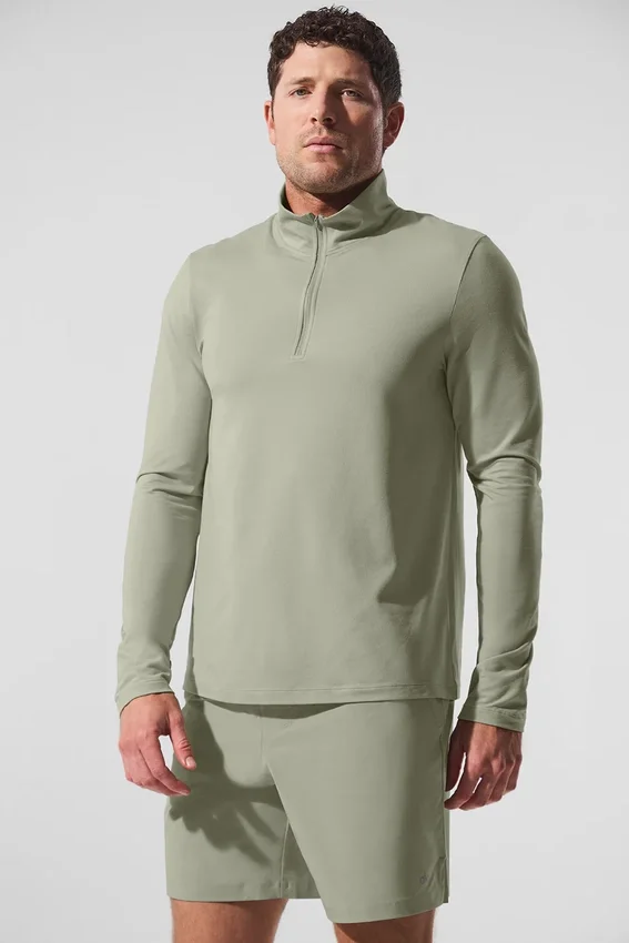 Conquer 1/4 Zip Reform langermet – Limestone