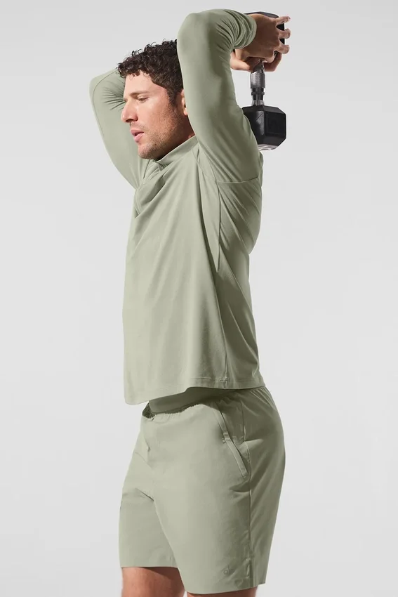 Conquer 1/4 Zip Reform langermet – Limestone