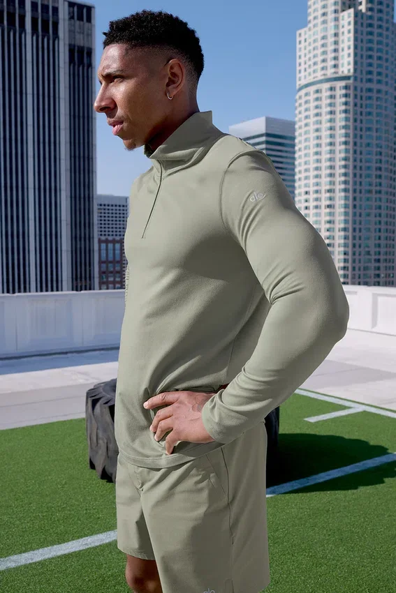 Conquer 1/4 Zip Reform langermet – Limestone