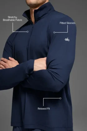 Conquer 1/4 Zip Reform langermet – Navy