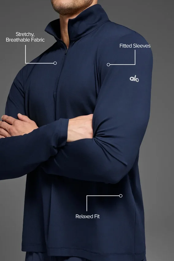 Conquer 1/4 Zip Reform langermet – Navy