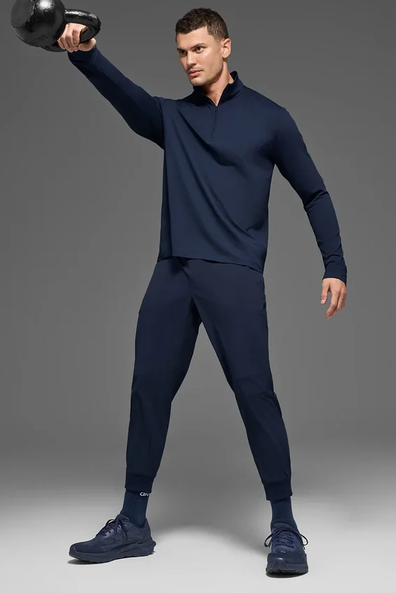 Conquer 1/4 Zip Reform langermet – Navy